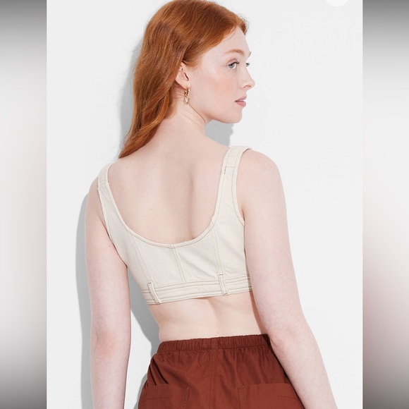 NWT Wild Fable Women's Scoop Neck Reworked Denim
Tiny Vest - Cream XL.  Target - Picture 9 of 9